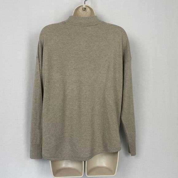 Madewell Sweater Womens Small Heather Hazelwood Mock Neck Wool Alpaca Blend Tan - Picture 4 of 11